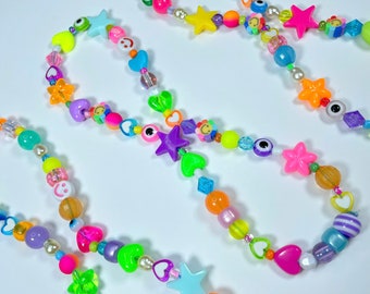 Rainbow Stretchy Kandi Necklace