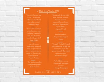 ISTJ Quotes from Famous ISTJs - MBTI Art Poster