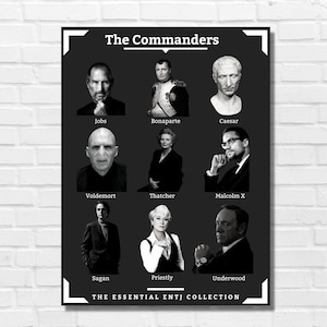 Die Essential Commander (ENTJ) Sammlung | MBTI Wandkunst | ENTJ Poster