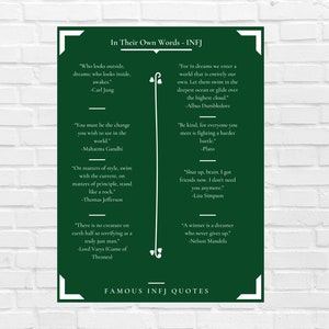 INFJ Quotes from Famous INFJs - MBTI Art Poster
