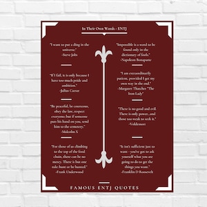 ENTJ Quotes from Famous ENTJs - MBTI Art Poster