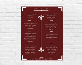 ENTJ Quotes van beroemde ENTJ's - MBTI Art Poster