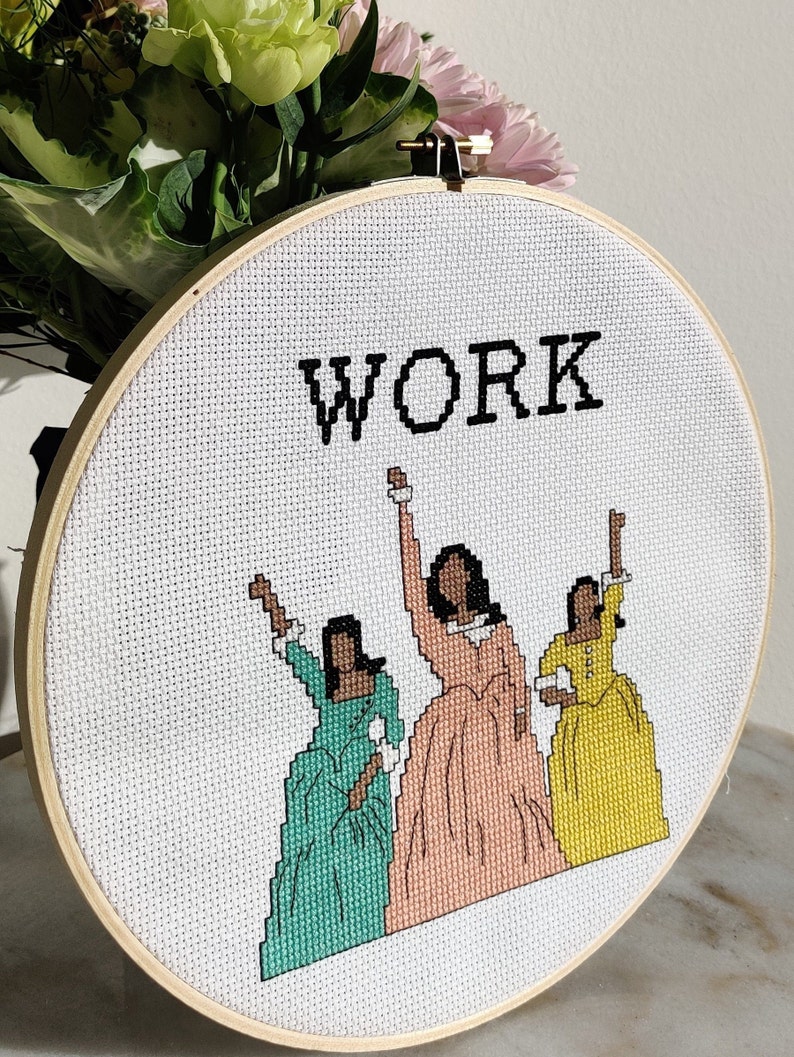 WORK Hamilton cross stitch pattern Schuyler Sisters cross Etsy