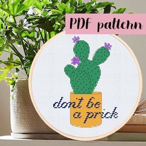 Non essere uno stronzo - schema punto croce / Download PDF istantaneo / Schema punto croce moderno / Punto croce sovversivo / Punto croce divertente