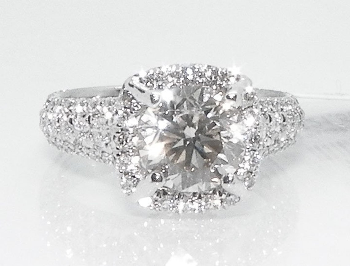 2 ct Diamond Ring. I ct center set in 1 ct. 18kt gold. | Etsy