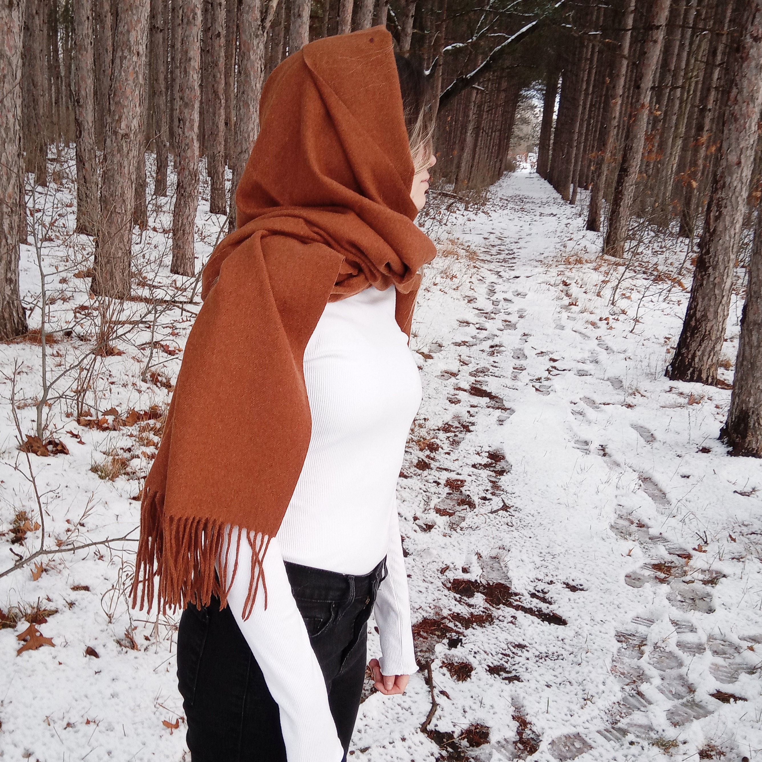 100% Pure Cashmere Solid Plain Soft Luxury Cold Weather Long 