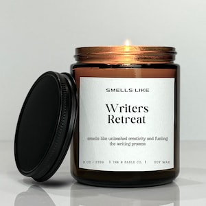 Writers&#39; Retreat Soy Candle: Inspiring Scent for Fiction Writing