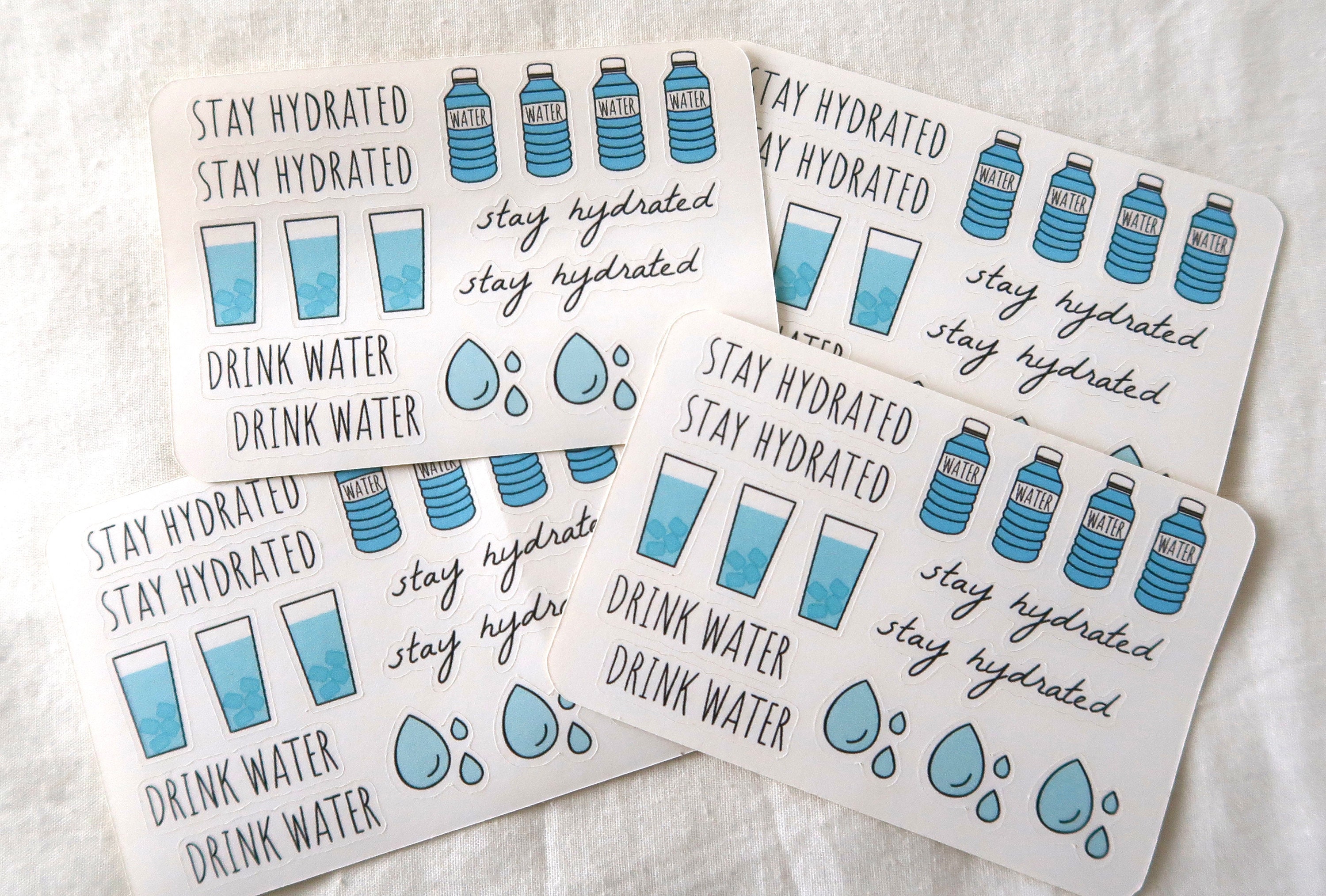 Water sticker sheet stay hydrated stickers cute water tape | Etsy
