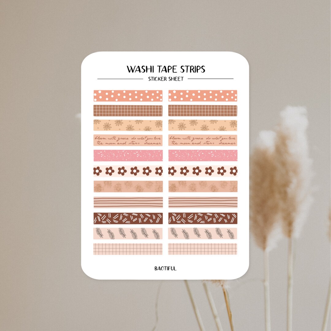 Washi tape strips, stickers sheet, journal & planner stickers - Etsy ...