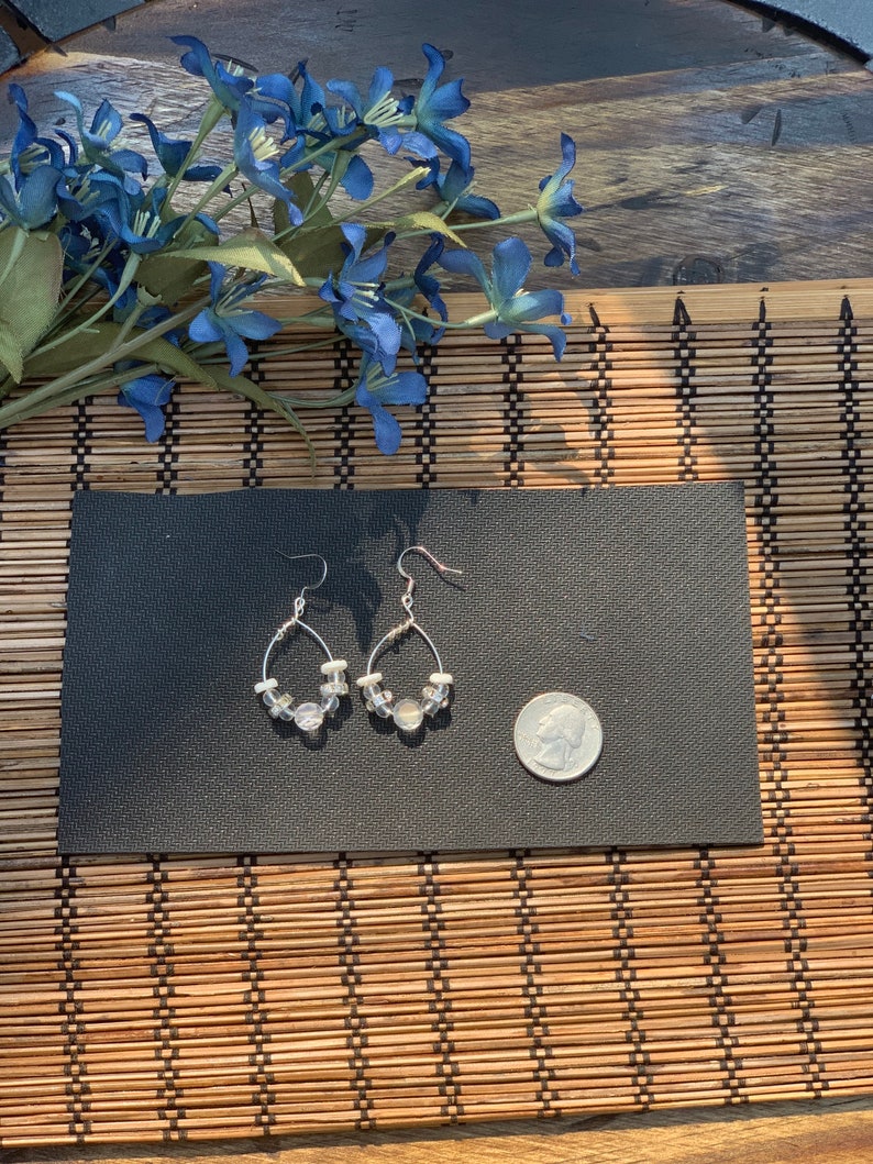 Clear white bling earrings