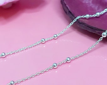 Anklets for women Sterling silver, Minimalist Anklet, Chain, Anklet with Beads, 925 Silver anklet, Dainty Anklet, foot bracelet for women