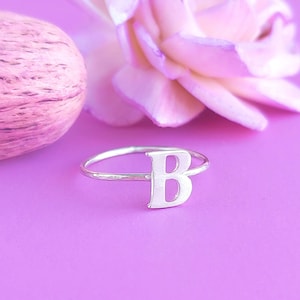 Personalisierter GRIECHISCHER BUCHSTABEN RING, Benutzerdefinierter Ring, Anfangsschmuck, Anfangsring, Buchstabenring, Buchstabe Schmuck, 925 Sterling Silber, Monogrammring