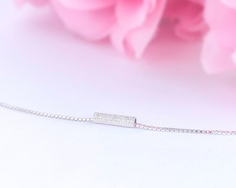 MINIMALIST TUBE Very Small Pendant, Sterling Silver Dainty Necklace • Delicate Necklace Cylinder • Necklaces for layering • 925 solid Silver