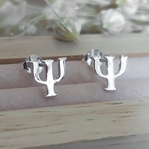 PENDIENTES CON LETRAS PERSONALIZADAS, Pendientes con Letras del Alfabeto, Iniciales en Griego e Inglés, Pendientes con Monograma Personalizado, Pendientes con Letras muy pequeñas en Plata de Ley 925