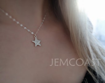 Silver STARFISH NECKLACE, Sterling Silver, Starfish Pendant, Necklaces for women, beach Pendant, Summer jewelry, Cute Jewelry, 925 Silver