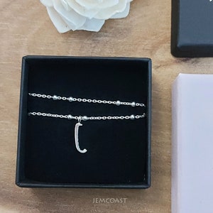 Pulsera de tobillo con inicial, pulsera de cuentas con letras, cadena con inicial, colgante de tobillo con inicial d, cadena con monograma de regalo de Navidad, letra colgante
