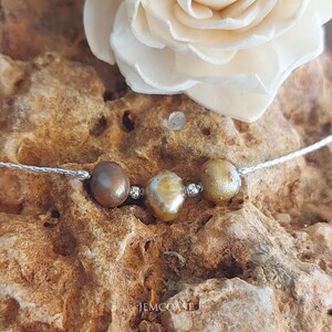 Natural Pearl Necklace 925 Sterling Silver, Minimalist with Beads Gift for Women, Dainty necklace with Ultra thin Simple Chain Gift for her