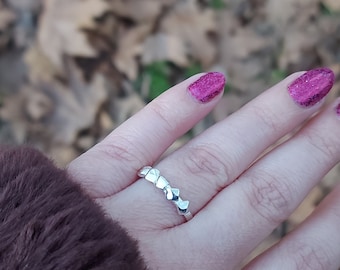 Sterling Silver Nugget Ring: Chunky Organic Textured Band