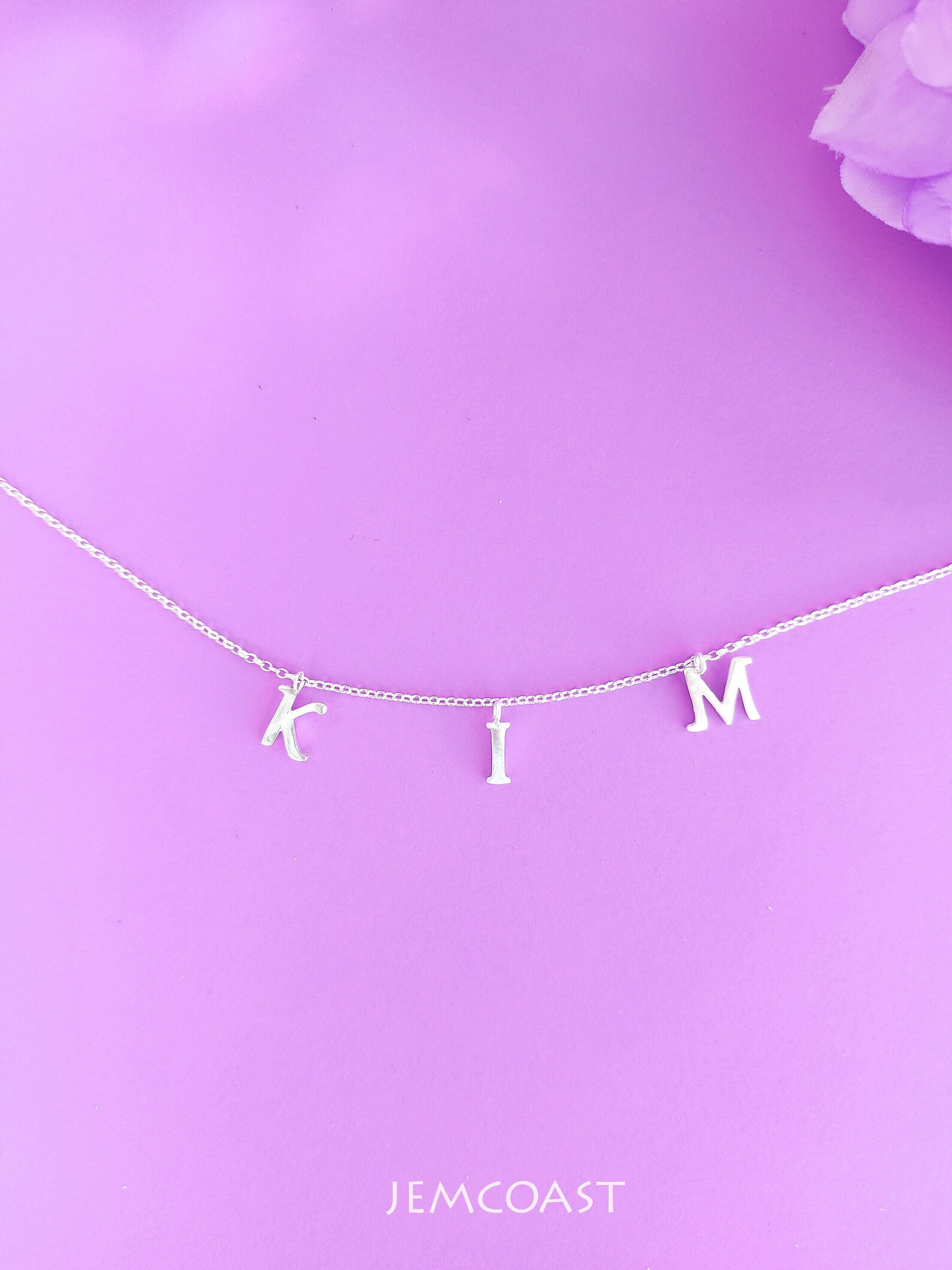 PERSONALIZED NAME NECKLACE Spaced Letter Necklace Hanging Custom