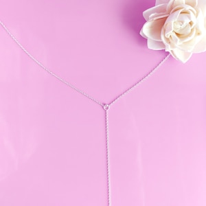 Lariat Necklace, Y necklace, 925 Silver, necklaces for layering, necklaces for women, Long Necklace, Sterling Silver, Delicate necklace