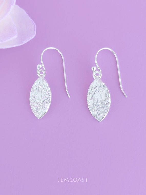 Sterling Silver Delicate Earrings, Dangle Leaf Earrings, 925 Sterling Silver Delicate Earrings, Dangle Leaf Earrings, 925