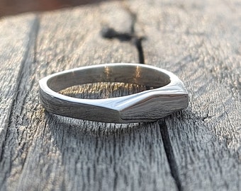 Pierścień sygnetowy ze srebra próby 925, nowoczesny, ponadczasowy, elegancki styl boho, codzienna elegancja z ręcznie robioną biżuterią, minimalistyczna klasyka
