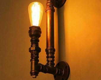 Vintage Industrial steampunk Metal water Pipe Wall Light Lamp wall lights Fixture wall sconce Light Set