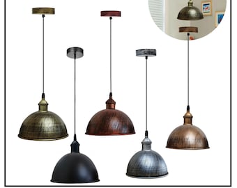 Antique Brushed Rustic Style Metal Pendant Light Hanging  Ceiling Industrial Brushed Vintage Lampshade Bar Lighting ,Restaurant Lighting