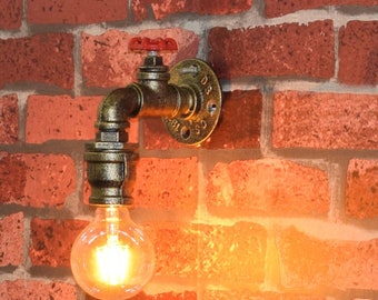 Vintage Industrial steampunk Metal water Pipe Wall Light Lampada da parete Applique Fixture applique