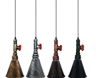 Vintage Industrial Steam Pipe Light Indoor Ceiling Hanging Rustic Metal Pendant Light Ideal for Dining Restaurants Bar Cafe Kitchen decor