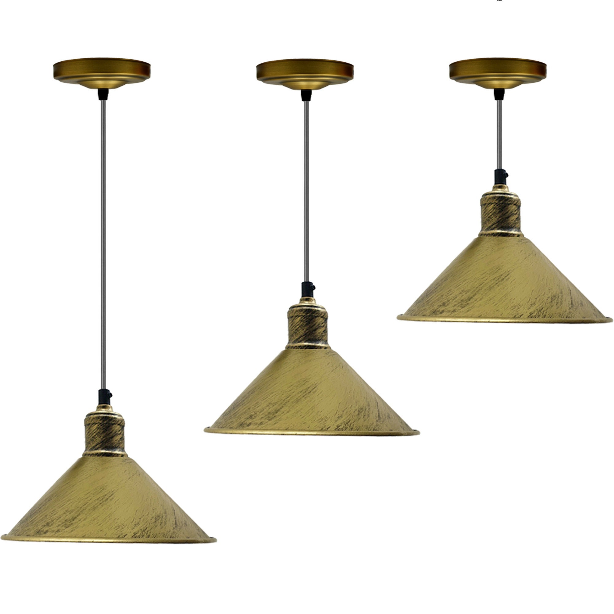 Gebürstete Messing Decke Licht Metall Lampenschirm Retro | Etsy