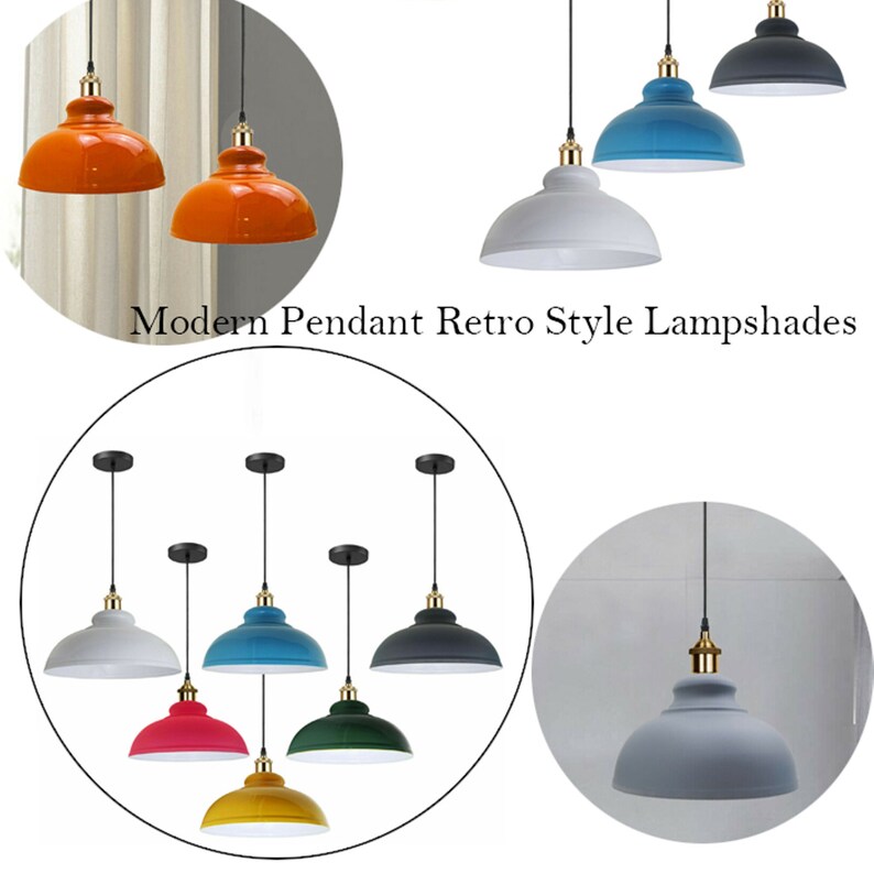 Pendant Lamp, Colorful Hanging Light, Retro Vintage Industrial style, Decorative Ceiling lamp, Edison Bulb, Home & Kitchen, Bar, Cafe Lights