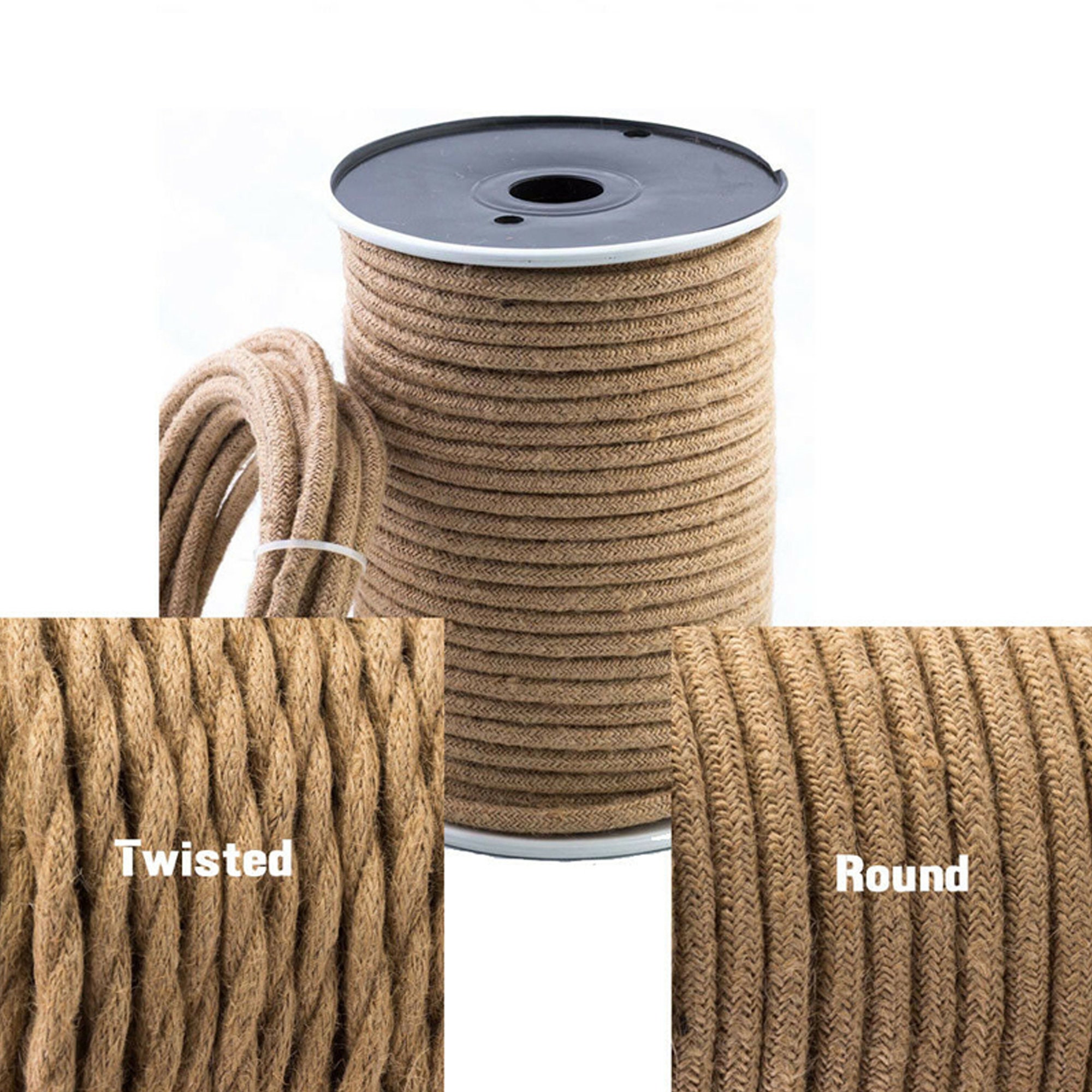 Hemp Roped Electrical Cable Vintage Wire Hemp Braided Flexible Etsy UK