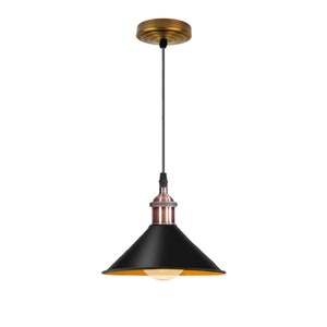 Retro Metal Pendant Black Ceiling Light Lamp Shade, Vintage Industrial Style, Ideal For Dining, Bar, Restaurants Metal Pendant Light Shade image 3