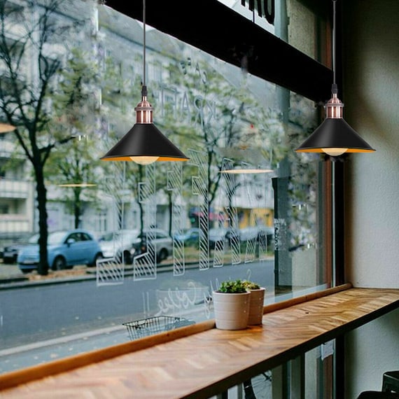 Retro Metal Pendant Black Ceiling Light Lamp Shade Vintage