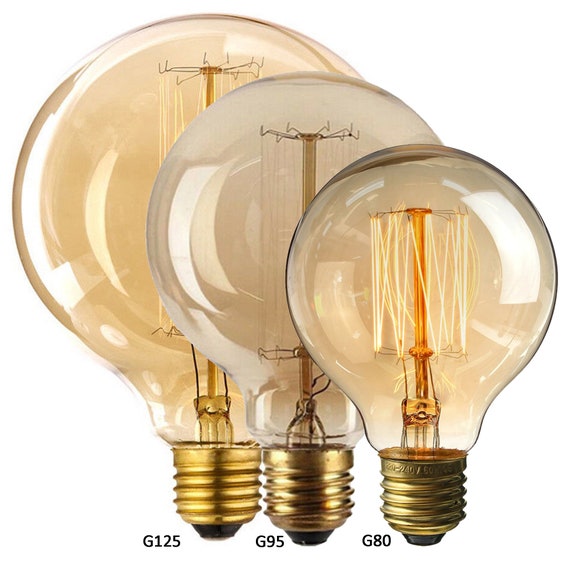 Vintage Edison Dimmable Retro Ampoules G125 G95 G80 Amber Globe