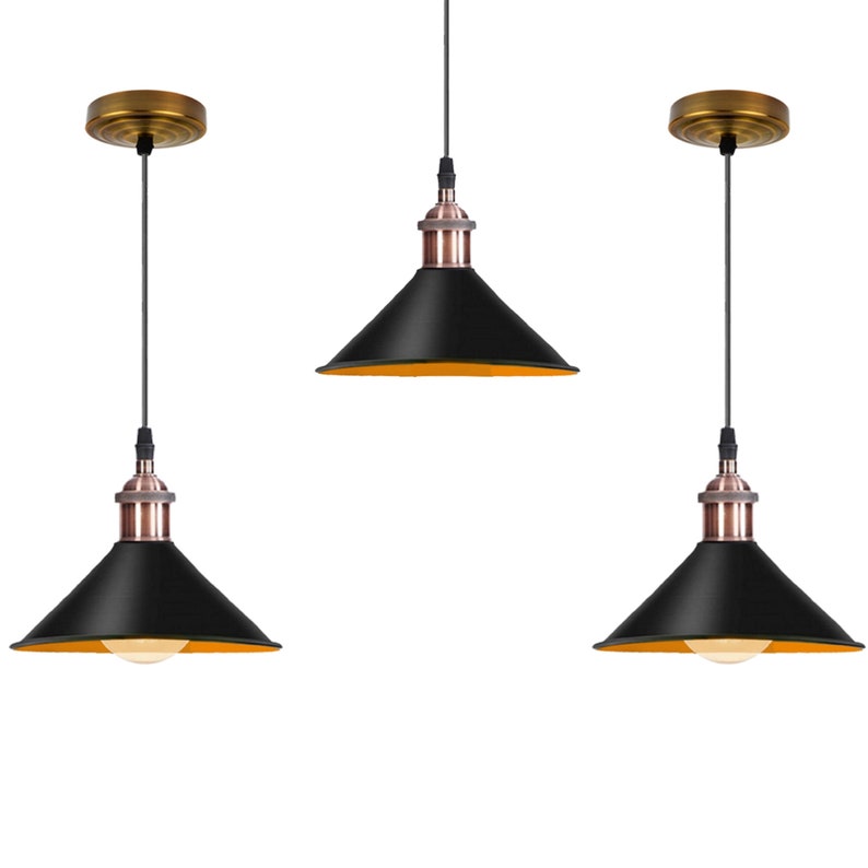 Retro Metal Pendant Black Ceiling Light Lamp Shade, Vintage Industrial Style, Ideal For Dining, Bar, Restaurants Metal Pendant Light Shade image 6