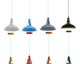 Lumière industrielle Grange Pendentif Éclairage Moderne Lumière Rétro Loft Style Métal Grange Abat-Jour Décorer Couleur Lampe Kit Bar Restaurant Diner Lampe