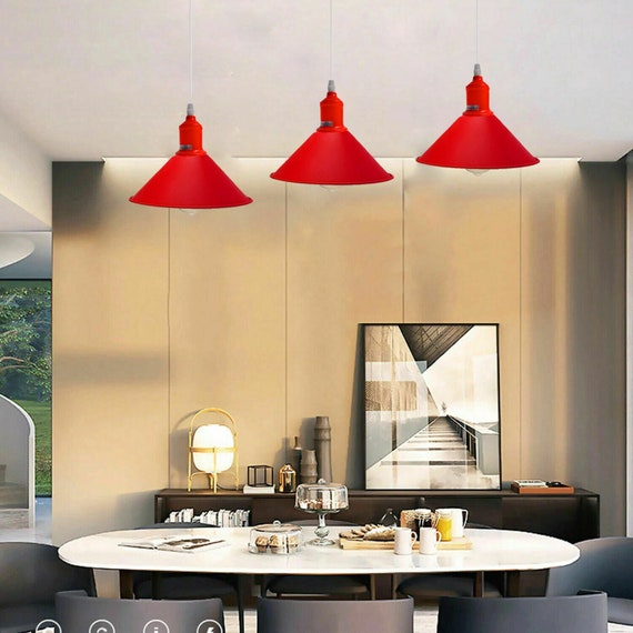 Red metal pendant light online