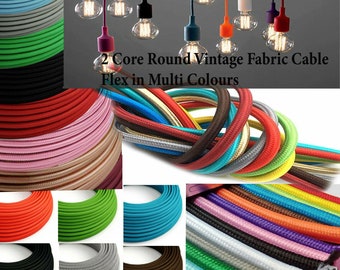 Round Fabric Cable 2 Core Round fabric Cable Flex Cord High Quality Vintage Fabric Braided