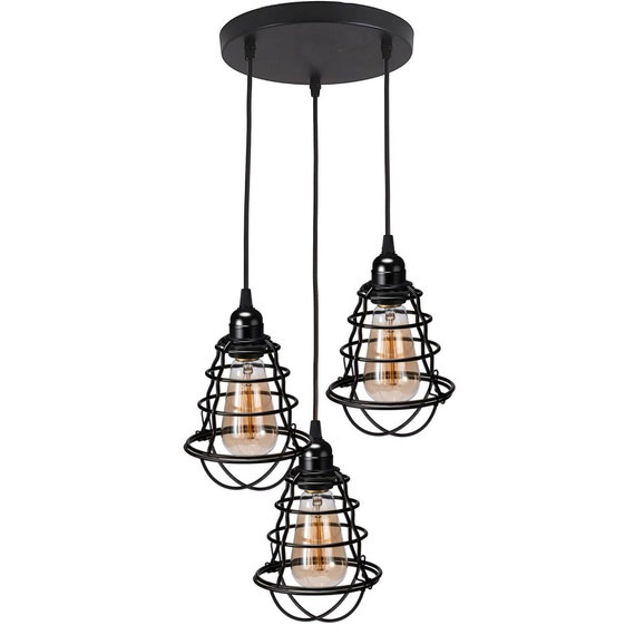 Wire cage shop ceiling light