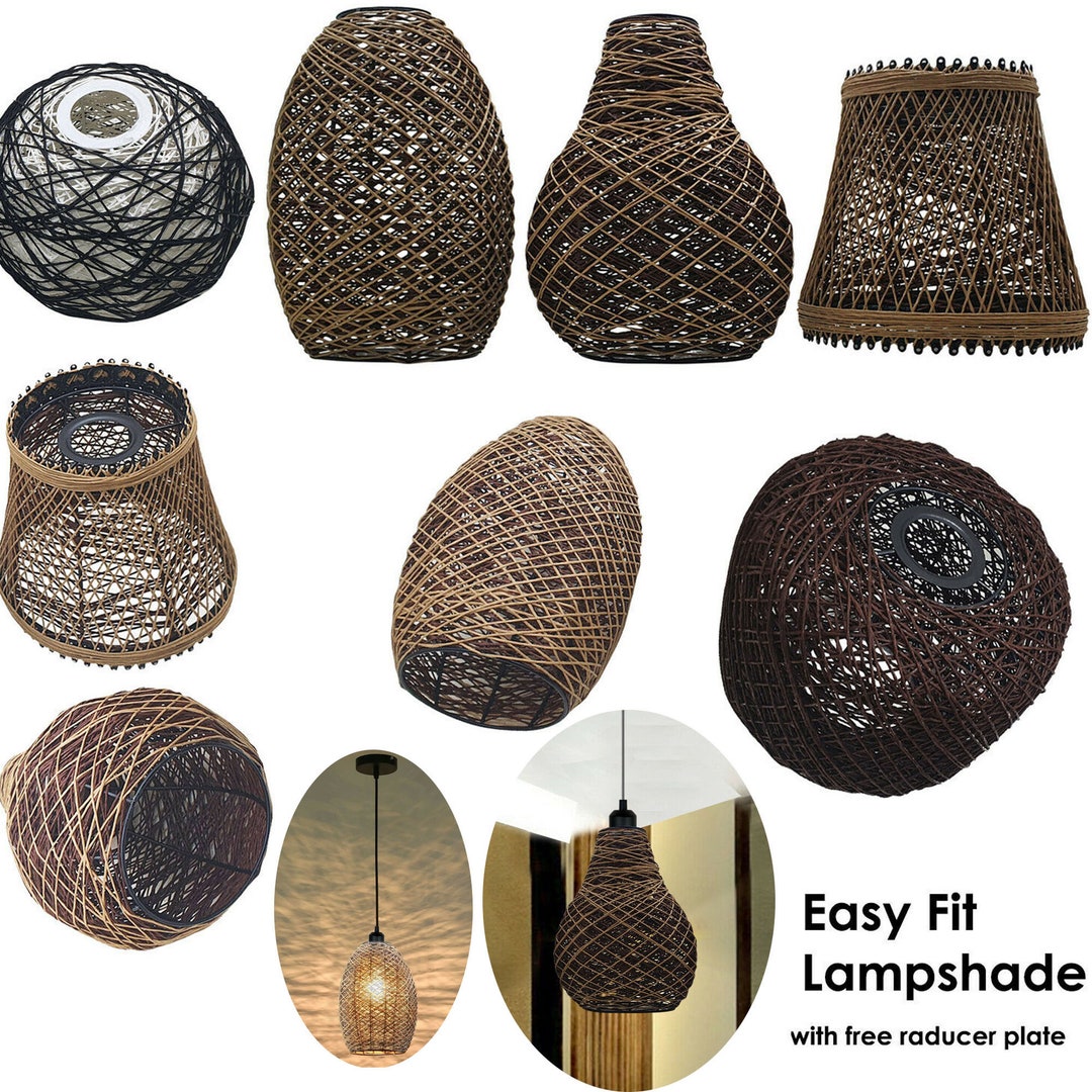 Natural Stylish Rattan Lighting Decorate Light Shades, Natural Color