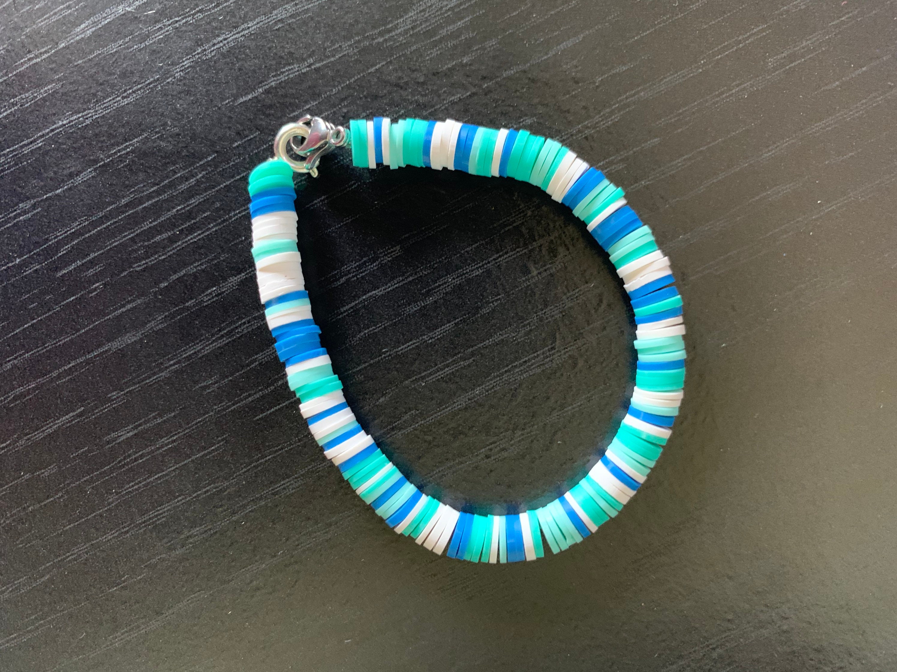 Blue aloha bracelet. Clay beads Etsy