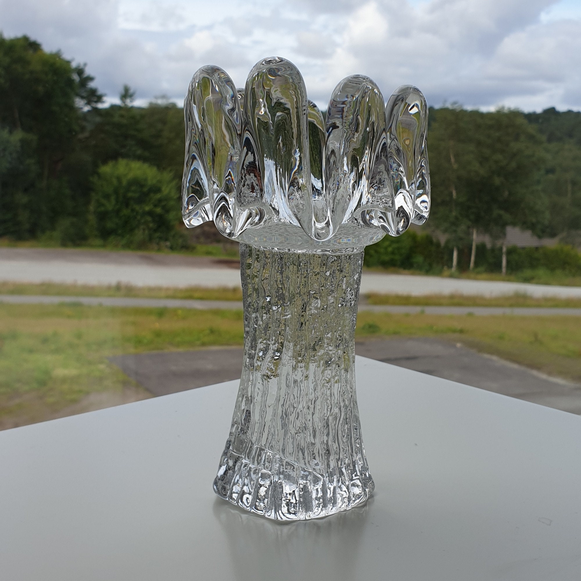 Kosta Boda Sunflower Candle Holder by Göran Wärff 1970s Etsy