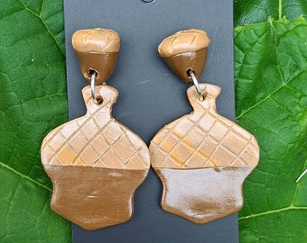 Acorn Lovers Clay Earrings