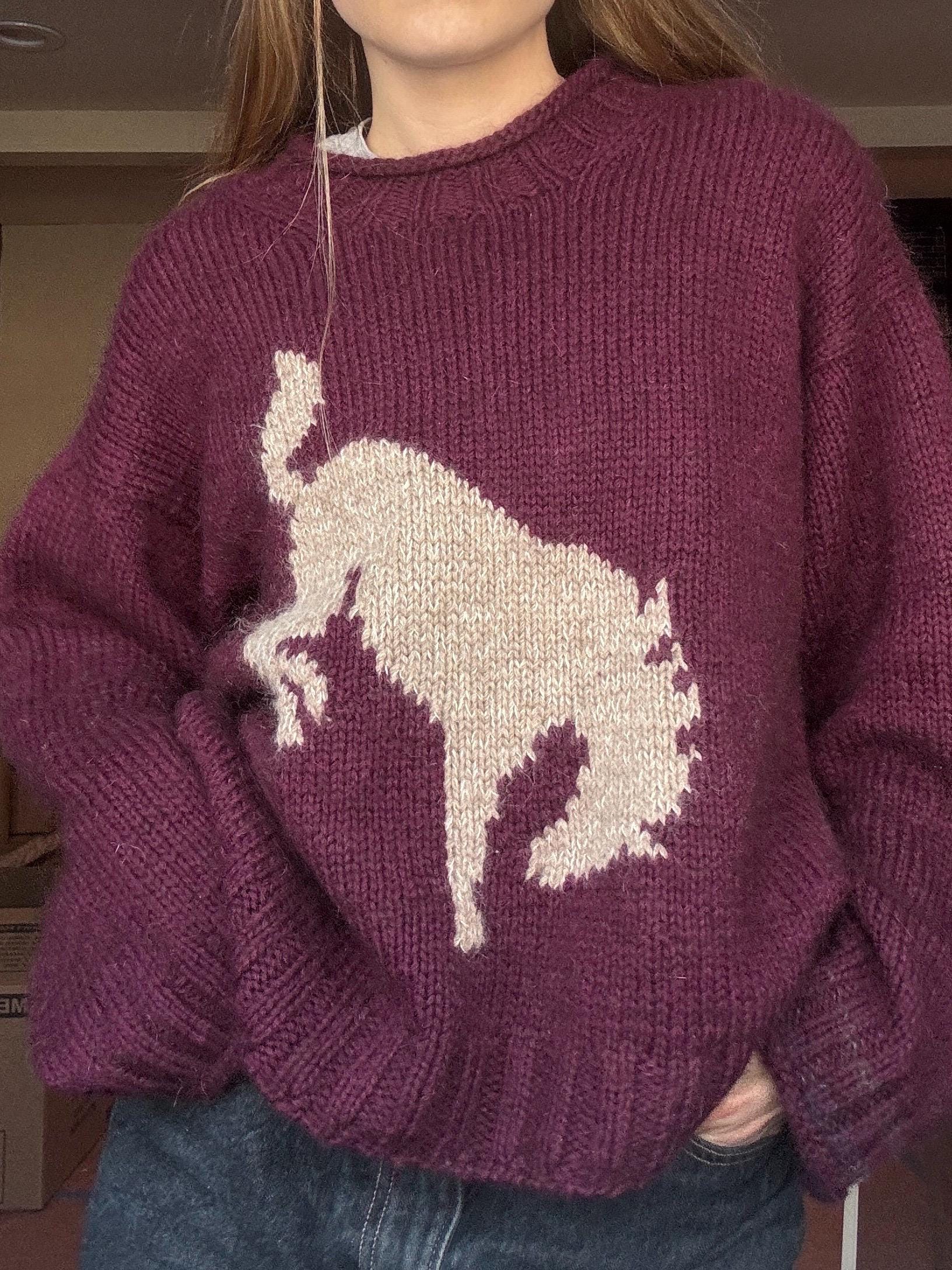 Pull Femme Vintage Exclusive Imports Bleu Avec Motif Cheval équestre - Taille M