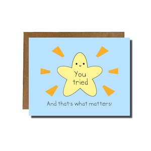 Je hebt het geprobeerd | Motiverende wenskaart Punny Good Job I'm Proud of You Card Gouden ster | YayParadeCo