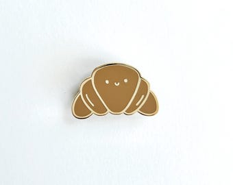 Pin de esmalte de croissant: Pin de solapa de panadería (aproximadamente 1,5 pulgadas)