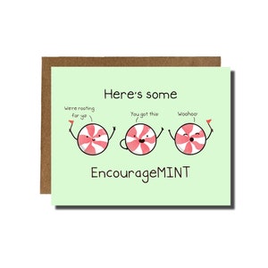 "Hier ist etwas ""EnprokurageMINT"" |." Punny Karten motivierende lustige erhebende Geschenk-Kräuter-Minze Zimmerpflanzenkarte Get Better Bald Karte | yayparadeco