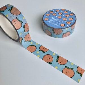 Peach Washi Tape | Cute Fruit Peach washi tape bullet journal supplies peach tape penpal love | yayparadeco